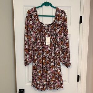 NWT Emily Wonder Floral Smocked Long Sleeve Dress